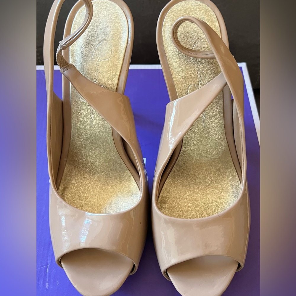 Jessica Simpson sling back platform heels